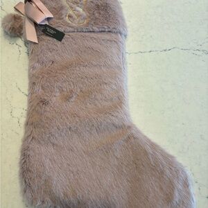 Victoria’s Secret Mauve Pink Faux Fur Christmas Stocking New